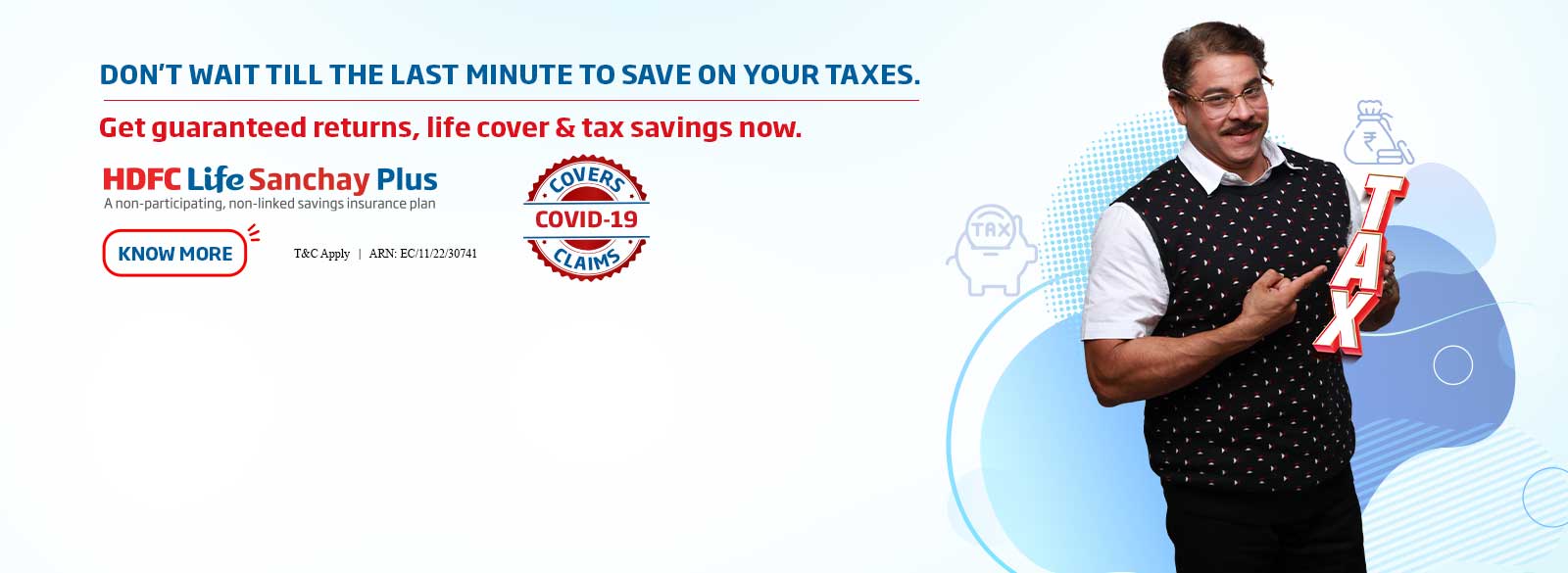 Tax Free Guaranted Income + Life Cover HDFC Life Sanchay Plus 